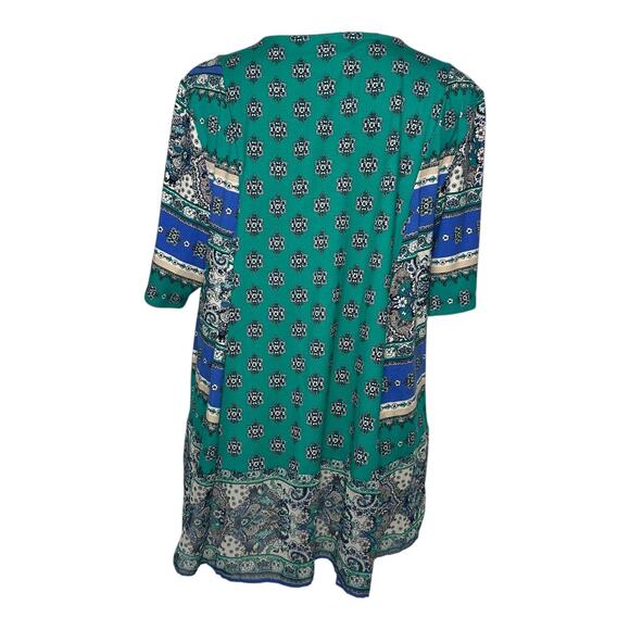 Chico's Women's Green Paisley Blouse Top Chiffon Trim Size 3/XL - Picture 2 of 7